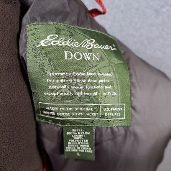 Eddie Bauer Down Puffer Vest Rust Zip Quilted Womens L Insulated Hiking Outdoors - Picture 3 of 9
